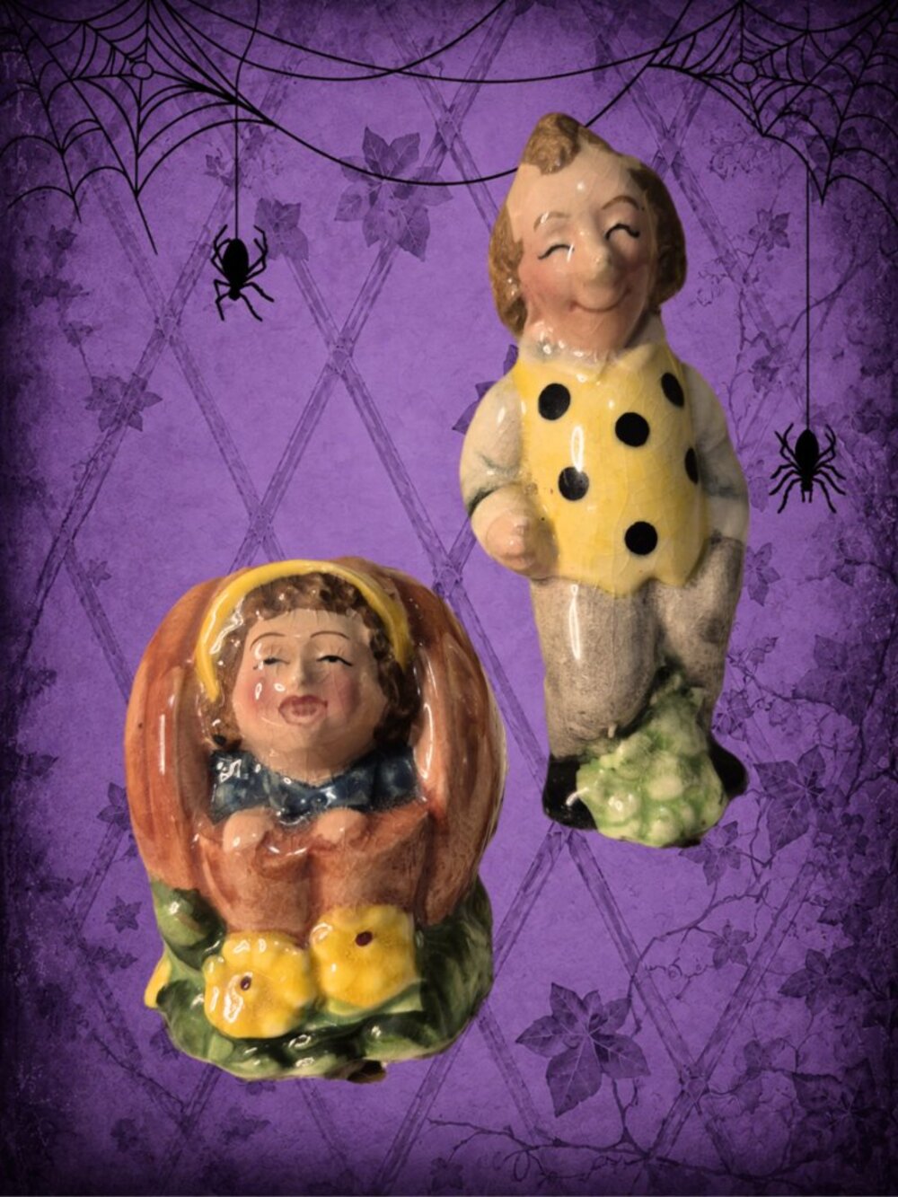 Fairy Tales 👑🧚‍♂️ Vintage Peter Pumpkin Eater Salt & Pepper Shakers